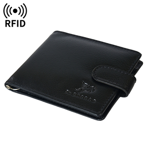 Premium Black Genuine Leather <b>Mens</b> Money Clip <b>Wallet</b> Snap Closure Bifold Card Holder Compact <b>RFID</b> Secure Everyday Leather Access - Product Image 6