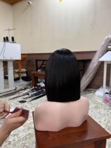 Pelucas Bob de la mejor calidad, pelucas de encaje grado 12a, pelucas de cabello virgen crudo prearrancado, peluca de cabello humano vietnamita Bob con flecos con cabello de bebé - Product Image 6