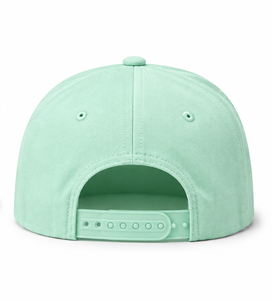 Gorra Trucker de 6 Paneles con Visera Plana y Perfil Medio, de Lona, con Logotipo Bordado Personalizado en Verde Menta, al por Mayor - Product Image 3