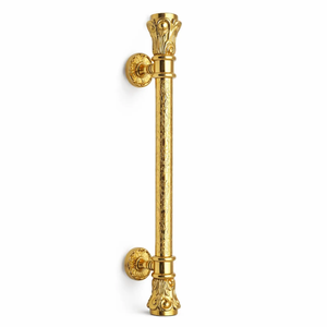Florentine Bloom Modern Brass Door <b>Handle</b> Luxury Floral Decorative Pull Premium Antique Gold Finish Door Hardware Wholesale - Product Image 1