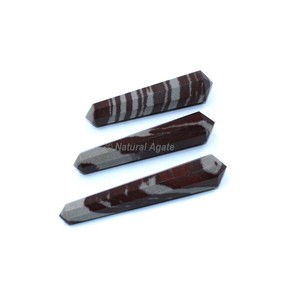 Pierre semi-précieuse à double point de terminaison Rubis en matrice Produit d'artisanat en pierre semi-précieuse à double point de terminaison - Product Image 4