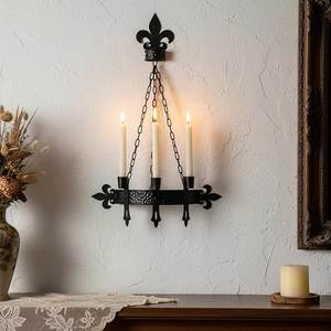 Ornate Wall <b>Sconce</b> that blends vintage European-inspired styling with functional <b>candle</b> lighting - Product Image 5