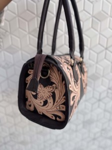 Elegant Hand Tooled Carving Leather Speedy Handbag New Trending Gypsy Boho Shoulder Handmade Western Stylish Women Uses Bag - Product Image 2