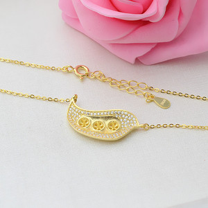 จี้เงินแท้ S925 สร้อยคอผู้หญิง 5-6 นิ้ว สายคล้องไหปลาร้า อุปกรณ์ DIY ดีไซน์ใบไม้ ชุดเปล่าสำหรับทำจี้  เครื่องประดับแฟชั่น - Product Image 4
