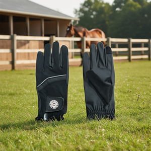 TM STARTECH Women's Custom Equestrian Horse Riding Gloves <b>Hook</b> Loop Closure High Rise Air Mesh Synthetic Leather Comfortable - Product Image 3