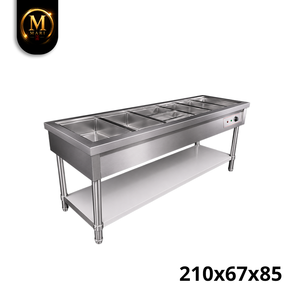 Calentador de Alimentos Comercial de 6 Compartimentos con Baño María y Vapor, de Alta Eficiencia Energética, para Buffet a Gran Escala, Malasia - Product Image 4