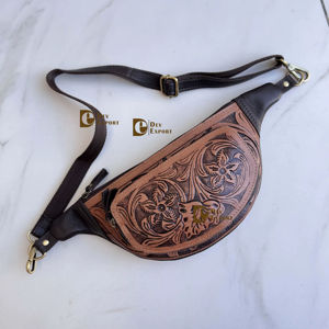 Bolso de Hombro de Cuero Genuino, Hecho a Mano, Moderno, para Viajes, Fácil de Llevar, Unisex, Elegante, con Cinturón para Dinero - Product Image 1