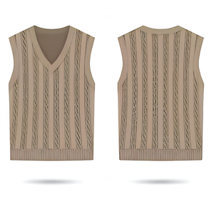 Winter <b>Sweater</b> Vest <b>Knit</b> Striped Wool Viscose Mens Womens Plus Size V Neck Crew Neck Butterfly Sleeve - Product Image 3