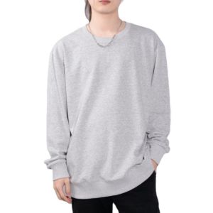 Luxury O Neck Oversized Cotton Sweatshirt Wholesale Plain Casual Style Fleece Embroidered Custom Logo Sweatshirt <b>for</b> <b>Men</b> - Product Image 4