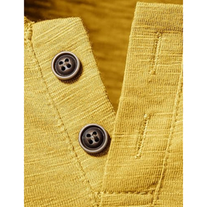 Camiseta de Manga Corta para Hombre con Cuello Henley, Verano, Casual, Tejido de Poliéster/Algodón, 2 Botones, Cuello con Muescas, Secado Rápido, Transpirable - Product Image 3