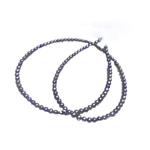 Collier pour femme en perles d'eau douce naturelles de 3-4 mm avec chaîne de clavicule solide, presque parfaitement rond, bijoux simples - Product Image 5