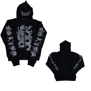 Sweat à capuche tendance 100 % coton uni pour homme, décontracté, hiver, avec strass écologiques et durables - Product Image 6