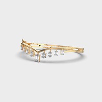 Bracelet à breloques en forme de V avec émeraude cultivée en laboratoire certifiée IGI et diamant ovale en or jaune/blanc/rose 14 carats