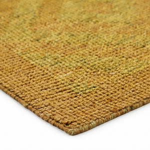 Tapis géométrique texturé en laine jaune moutarde, écologique et antidérapant, pour salon, chambre et hôtel - Product Image 6
