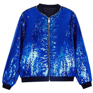 Blousons de baseball à capuche pour femmes, style décontracté, motif uni, brodés, à sequins véritablement brillants, pour le printemps et les concerts - Product Image 5