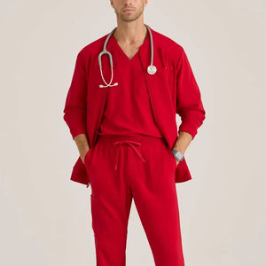 Nouvelles tenues médicales à livraison rapide, uniformes de travail, pantalons de travail pour hommes, vestes anti-rides avec boutons, tenues de travail ajustées et confortables - Product Image 5