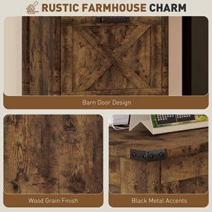 Rustic Brown Vertical Office Storage <b>File</b> Cabinet with 3 Drawers for A4 and Letter Size <b>Papers</b> Farmhouse Style - Product Image 4