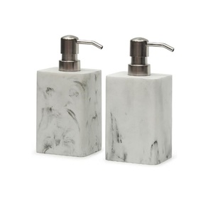 Magnifique distributeur de savon en marbre noir, forme rectangulaire, finition marbrée, parfait pour le savon, le shampoing et la lotion - Product Image 5