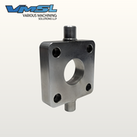 Pelat Flens Trunnion Lengan Ayun Baja Tahan Karat yang Diproses CNC, Blok Pemasangan Mekanis Berlapis Seng OEM Kustom dengan Wire EDM