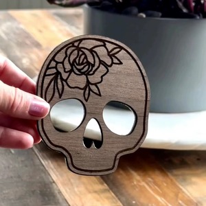 Premium Horror Pumpkin Face Design Laser Cut <b>Drink</b> <b>Coasters</b> For Table Protection And Halloween Decor Handcrafted From India - Product Image 2