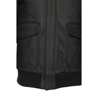 Veste chauffante en cuir de mouton noir suédé sur mesure pour homme, best-seller OEM de Silo Sports, avec col en fourrure de renard