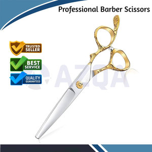 Tijeras de Peluquería de Acero Inoxidable con Mango Decorativo Chapado en Oro, Puntas Redondeadas y Cuchillas Afiladas de Precisión - Product Image 5