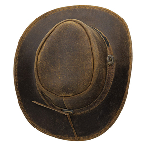 Chapeau de cowboy en cuir unisexe, couleur unie, réglable, chapeau décontracté d'extérieur pour adultes, printemps automne 56-58CM - Product Image 6