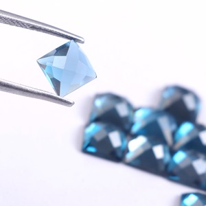 Topacio Azul de Londres, Corte Rosa Facetado Cuadrado de 6x6mm, Gema Suelta, Proveedor al por Mayor, Precio de Fábrica, Gema de Alta Calidad - Product Image 2
