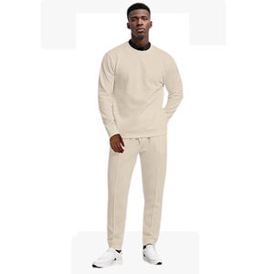 High Quality Custom Printing Solid Color Breathable Winter Outdoor Wear Midweight <b>Sweat</b> <b>Suit</b> <b>Men</b> Crew Neck Collar Long Sleeves - Product Image 6