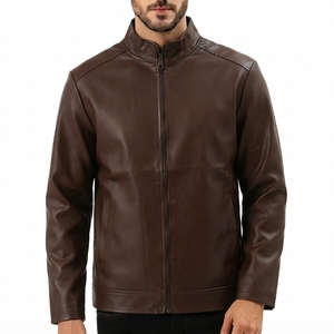 Meilleures ventes : Veste décontractée pour homme en cuir véritable et toile, à col montant, manches longues, légère, haute qualité, pour la vente en gros - Product Image 6