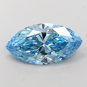 เพชรทรงมาร์คีส์ 2.53 กะรัต สีฟ้าสดใส แฟนซี ได้รับการรับรองจาก IGI ความสะอาดระดับ VS1 ขัดเงาอย่างดี เพชรสังเคราะห์ CVD แบบเม็ดเดี่ยว - Product Image 1