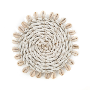 Handmade Round <b>Coasters</b> With Cowrie Shells Bohemian Style <b>Table</b> Mats For Hot Sale - Product Image 2