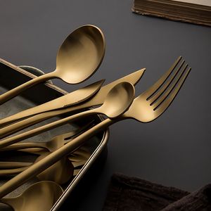 Ensemble de couverts Midnight Matte Noir Edge, vaisselle noire de luxe, ensemble de table Shadow Line, couverts de style indien - Product Image 4