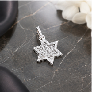 Iced moissanite Stylish Statement Piece Ethnically Inspired Star Shape Hip Hop Custom Trendy 925 Silver Fine <b>Pendants</b> Charms - Product Image 3