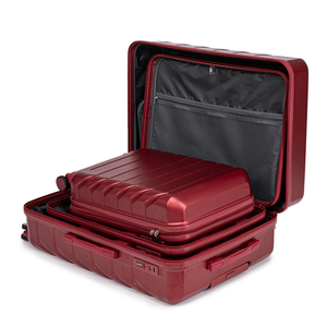 Valigia Trolley 3 in 1 in ABS PC Leggera 20/24/28 Pollici con Asta in Ferro, Lucchetto TSA, Ruote Girevoli, Colore Rosso Vino, con Borsa Inclusa - Product Image 3