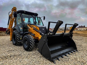 Chargeuse-pelleteuse 570 à prix d'usine, fiable pour la construction, avec godet avant, excavatrice arrière et système 4x4 - Product Image 1