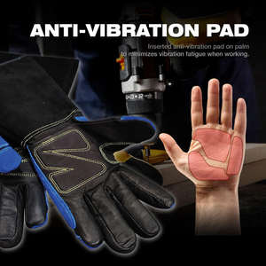 Gant de soudage TIG en cuir de vachette pleine fleur et peau de mouton souple - Product Image 4