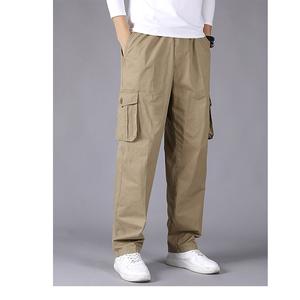Pantalon Cargo de Sport Décontracté Droit en Toile Noire de Haute Qualité, avec Fermeture Éclair Élastique, Résistant aux Déchirures, en Tissu Peigné Lourd - Product Image 2
