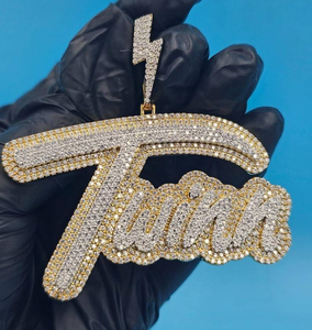 Luxury Moissanite <b>Custom</b> <b>Name</b> Pendant <b>Necklace</b> 925 Silver Iced Out Script Letter Hip Hop Jewelry Gift For Men Women - Product Image 1