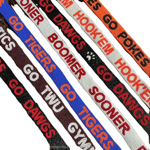 Colorful Webbing <b>Strap</b> With Raised Text Go Tiger Go Dawgs Go Sooner Hook Em Go Pokes Go Boomer Go Twu Gymnastics Fashion - Product Image 1