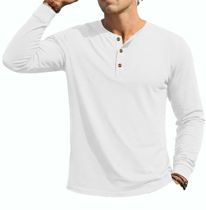 Camiseta de Moda para Hombre, Corte Largo, Estilo Urbano Moderno, Cuello Redondo, Tela de Algodón Suave, Manga Larga, Uso Diario Informal - Product Image 2