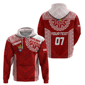 Tonga Custom OEM Service <b>Hoodie</b> <b>Red</b> Solid Men's Casual Sweatshirt with Pocket and Logo Front Breathable Eco-Friendly Winter - Product Image 1