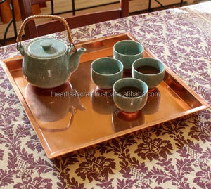 Stylish Copper <b>Tea</b> <b>Tray</b> for Home Decor Durable for <b>Tea</b> Time Decorative Copper <b>Tea</b> <b>Tray</b> Handmade - Product Image 2