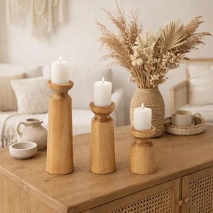 Metal Eco-Friendly Handmade Wedding <b>Candle</b> <b>Stick</b> Holder Set Natural Finish Home Decoration Nordic Style Three Sizes - Product Image 5