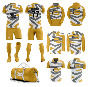 Uniformes Completos de Fútbol Personalizados al por Mayor, Ligeros y Transpirables, con Mangas Cortas, para Clubes Unisex - Product Image 1