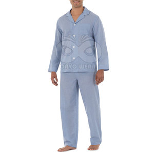 Ensemble de pyjama pour homme en coton doux à manches longues avec pantalon long confortable – Vente en gros - Product Image 3