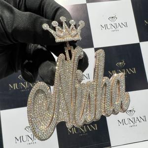 Colgante de plata S925 chapado en oro rosa Nisha, personalizado, con diamantes VVS, estilo Hip Hop, para hombre, pasa la prueba del diamante, colgantes y dijes finos. - Product Image 4