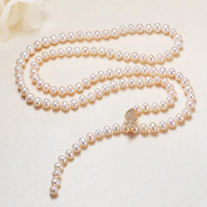 Collar de Perlas de Agua Dulce de 7mm de Alta Gama, Colección Lago de Montaña de Zhuji, Joyería Artesanal de Verano con Cadena para Clavícula - Product Image 3