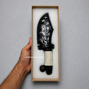 Meilleures ventes : Sculpture de poignard en obsidienne noire polie et sculptée à la main, de qualité supérieure, 10 pouces, forme libre, Art d'amour, Décoration de collection - Product Image 3