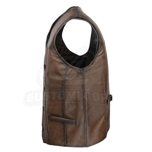 Gilet en cuir pour homme Signature Comfort, cuir de haute qualité, design classique, sensation légère, faible MOQ - Product Image 2